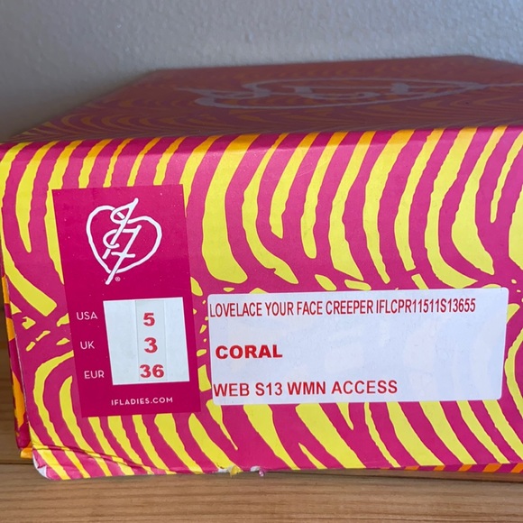 NEW! IRON FIST Lovelace Your Face RED Lace Studded Platform Creepers Size 36/5 - Picture 8 of 16